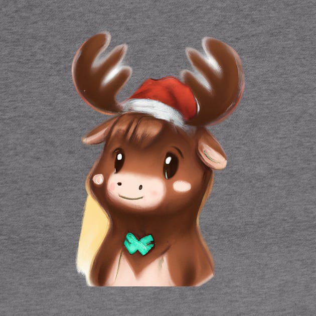 Cute Moose Drawing by Play Zoo